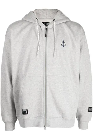 Izzue Logo-embroidered zip-up hoodie