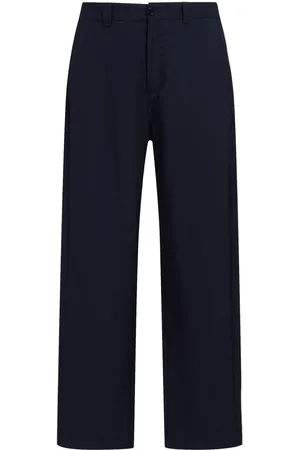 Marni Logo-waistband virgin-wool trousers