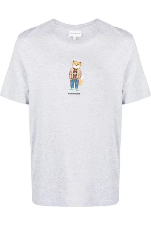 Maison Kitsuné Graphic-print m??lange-effect cotton T-shirt