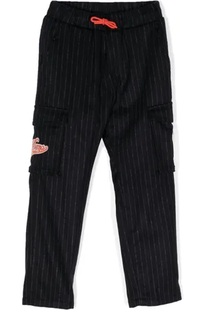 Kenzo Tod logo-patch pinstripe-pattern trousers