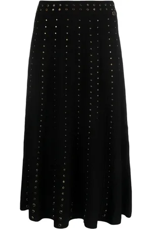 Twin-Set Logo-plaque eyelet-embellished skirt