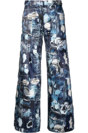 John Richmond Manik abstract-pattern print cropped trousers