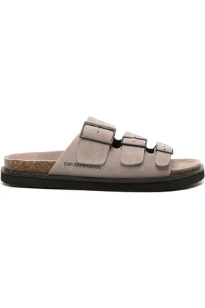 Mens Black & Silver EA7 Emporio Armani Crusher Distance Slide Sandals |  schuh