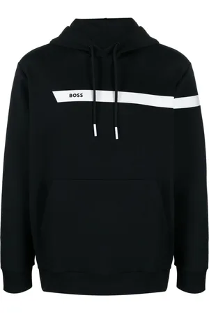 HUGO BOSS Logo-print cotton blend hoodie