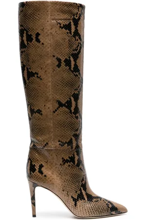 PARIS TEXAS 85mm snakeskin-effect leather boots