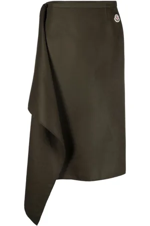Moncler Wool-cashmere midi wrap skirt