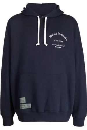 Izzue Logo-embroidered drawstring cotton hoodie
