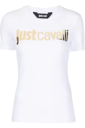 Roberto Cavalli Logo-embossed round-neck T-shirt