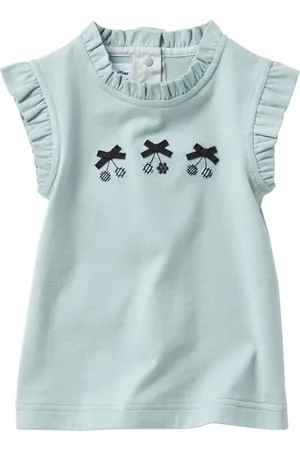 Familiar Bow-detail knitted cotton top