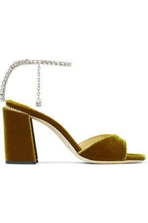 Nº21 rose-embellished 110mm sandals - Yellow