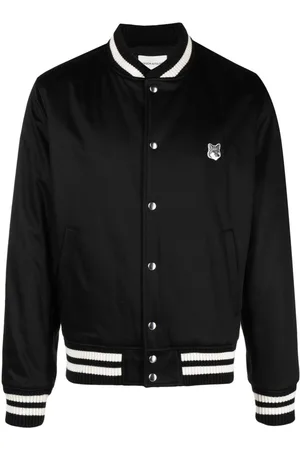 Maison Kitsuné Fox-patch satin bomber jacket