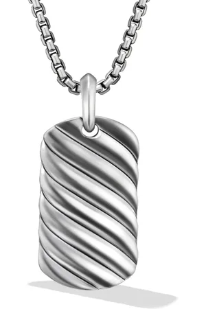 David Yurman Sterling Sculpted Cable tag (35mm)