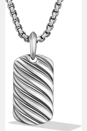 David Yurman Sterling Sculpted Cable tag (27mm)
