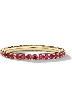 David Yurman 18kt yellow Cable Collectibles ruby ring (2mm)