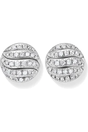 David Yurman Sterling Sculpted Cable diamond earrings (8mm)