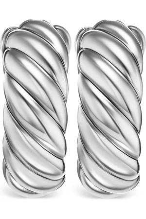 David Yurman Sterling Sculpted Cable hoop earrings (25mm)