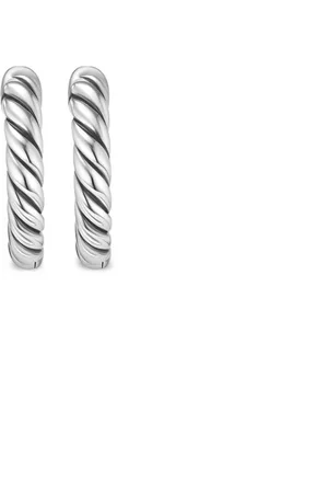 David Yurman Sterling Sculpted Cable Micro huggie hoop earrings (10.7mm)