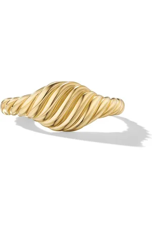 David Yurman 18kt yellow Sculpted Cable micro pinky ring (7mm)
