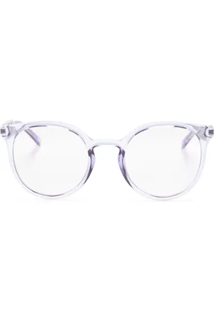 Dolce & Gabbana Monogram-plaque round-frame glasses