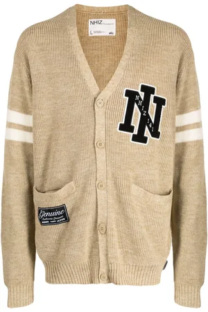 Izzue Logo-patch striped cardigan