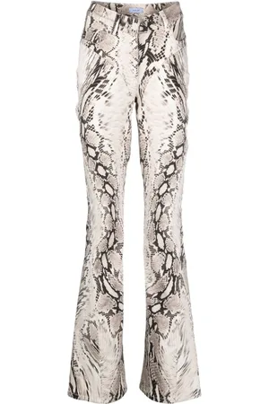 MUGLER Snakeskin-effect flared trousers