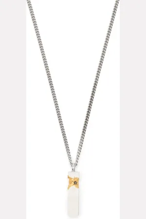 TOM WOOD Mined Cube-pendant Black Diamond necklace