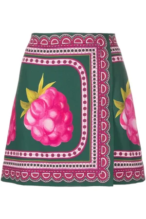 La DoubleJ Graphic-print wrap miniskirt