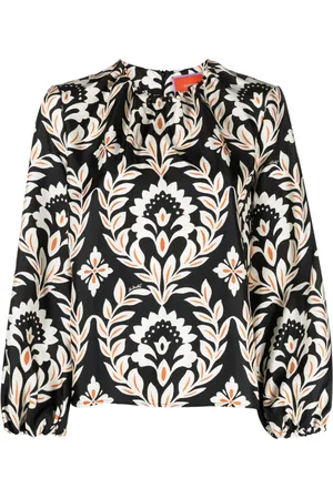 La DoubleJ Graphic-print silk blouse