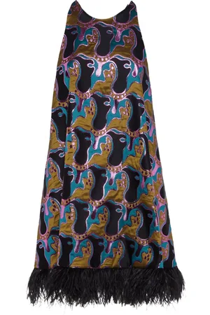La DoubleJ La Fenice patterned-jacquard minidress