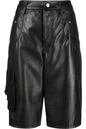 Moschino Knee-length leather shorts