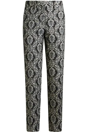 Etro Floral-brocade cropped trousers
