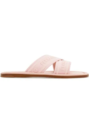 Salvatore Ferragamo Logo-jacquard crossover-strap slides