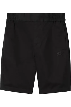 Burberry Equestrian Knight-embroidered cotton shorts