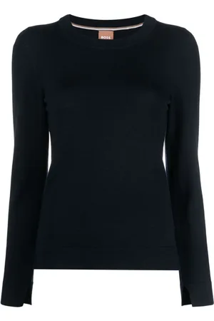 HUGO BOSS Long slit-sleeve virgin wool jumper