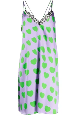 Natasha Zinko Heart-print lace-detail minidress