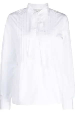 Maison Kitsuné Pussy-bow cotton shirt