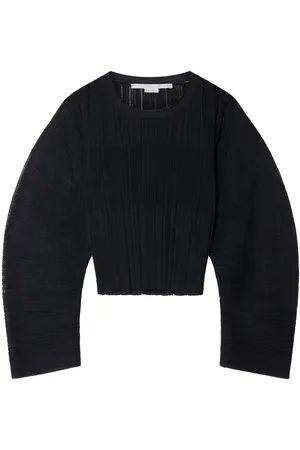 Stella McCartney Fine-knit pliss??-effect top