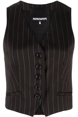 Patrizia Pepe Pinstripe-pattern faux-pocket waistcoat