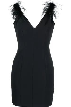 Pinko Feather-detailing V-neck dress