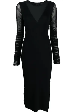 Pinko Panelled ribbed-knit midi dress