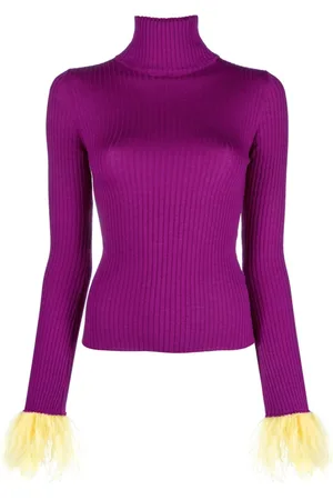 La DoubleJ High Kick feather trim top