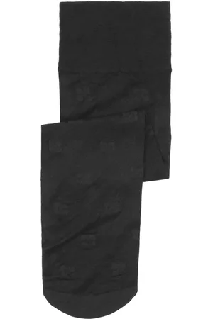 Ganni Logo-embroidered semi-sheer socks