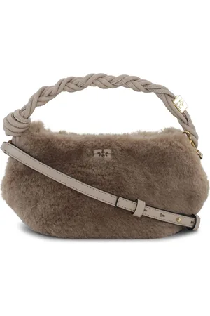 Ganni Small Bou faux-fur tote bag
