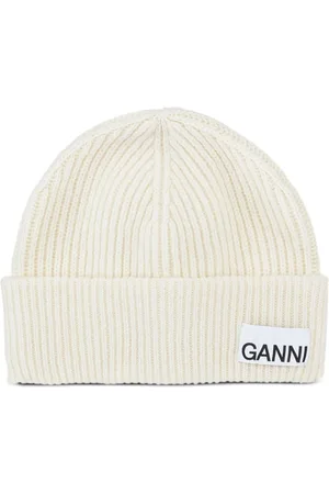 Ganni Logo-appliqu?? ribbed beanie