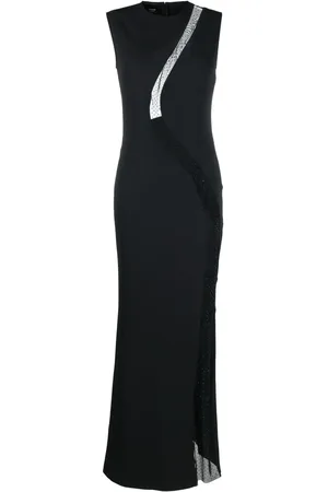 Pinko Round-neck semi-sheer dress