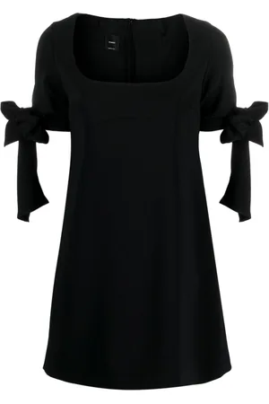 Pinko Bow-detailing square-neck dress