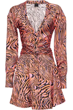 Pinko Abstract-print flared shirt minidress