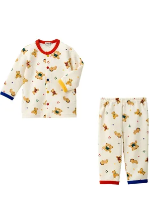 Miki House Teddy bear-print pajama set