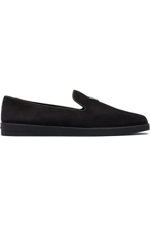 Prada Logo-plaque suede loafers