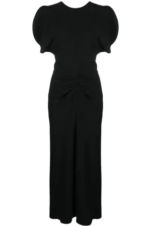 Victoria Beckham Ruched-waist crepe midi dress